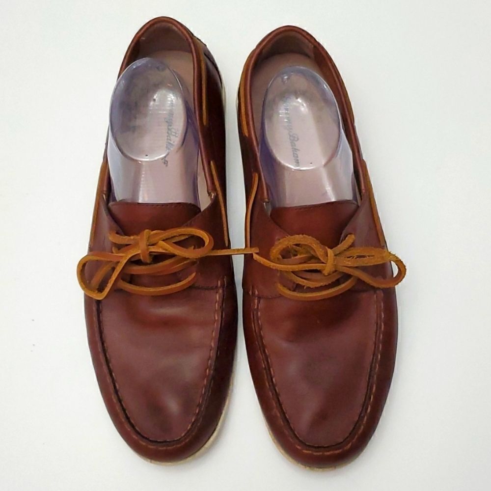 Tommy Bahama Brown Leather Loafers - Picture 3 of 8